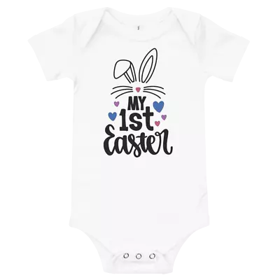 My First Easter Baby Vest All In One Bodysuit Romper 1st Easter X 3 Designs • £6.55