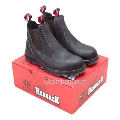 NEW Quality Australian Redback USBOK Full Safety Dealer Boots Brown Size Choice • £109