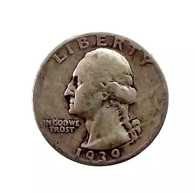 1939 Washington Quarter 25¢ ⁄⁄ 90% Silver [N3] • $4.30