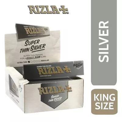 Rizla Silver King Size Slim Ultra Thin Rolling Papers | Full Box Of 50 Booklets • £21.95