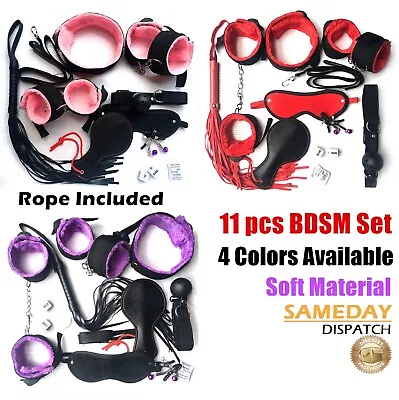 11 Pcs Bondage Beginners/Starter Kit/Pack Cuffs Restraint Fetish BDSM Sex Toy • $22.95