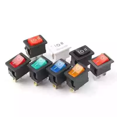 2 Position Rectangular Rocker Switch 2/3 Pin 250V 6A KCD1 ON OFF • £2.59