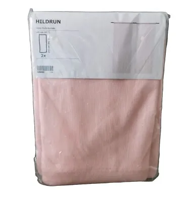 IKEA HILDRUN 303.916.48 Sheer Pink Dotted Net Curtains 145 X 250 CM 57 X98  • £24.95
