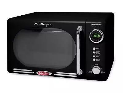 Nostalgia Retro 0.7 Cubic Foot 700-W Countertop Microwave Oven - Black NRMO7BK6A • $102.29
