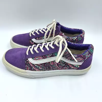 Vans Old Skool Paisley Violet Canvas Suede Unisex Shoes Mens US 6 Womens US 7.5 • $35