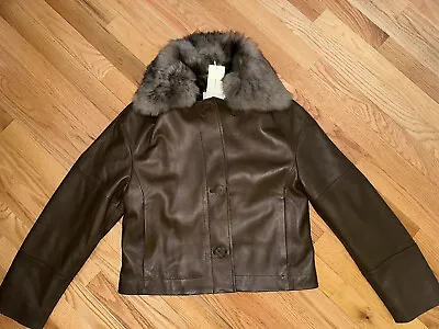 NWT $1395.00  VINCE. 100% Lamb Leather & Lamb Shearling Colar Jacket Sz S • $369.99