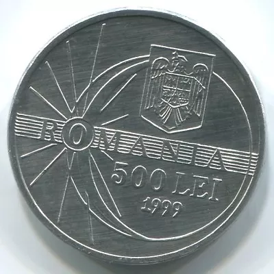 Romania C029a 1999 500 Lei Solar Eclipse Scarce Uncirculated Aluminum Coin • $3.88