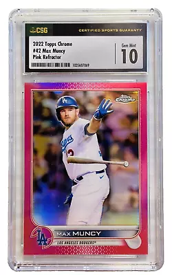 2022 Topps Chrome 42 Max Muncy Pink Refractor CSG GM MT 10 Los Angeles Dodgers • $35.89