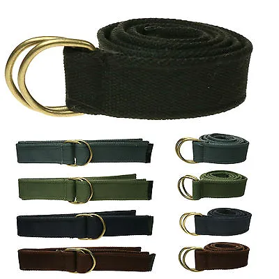 40mm Fashion Fabric Webbing Waist Casual Unisex D Ring Canvas Belt UK Seller • £5.99