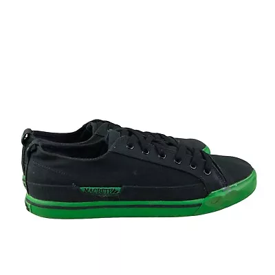 MACBETH Footwear Men's 9 Black Green Vegan Product Textile Lace Up Sneakers • $79.88