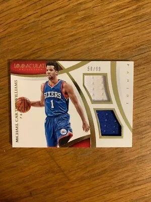 2014-15 Panini Immaculate Collection Michael Carter-williams Dual Jersey Card 58 • $8