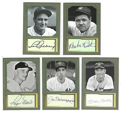 Yankees - Set Of 5 Aceo Baseball Cards - Ruth Gehrig Dimaggio Mantle Maris • $14.95