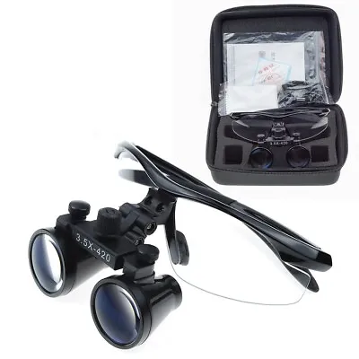 Dental Medical 3.5X Binocular Loupes Magnifier Optical Glass Black Bag US STOCK • $28.49