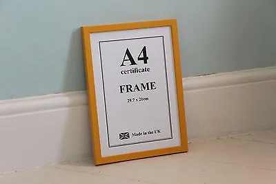 Yellow Wooden Picture Photo Frame A4 Certificate 21x29.7cm • $11.37