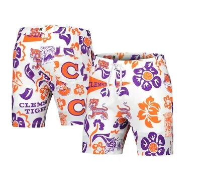 Clemson Tigers Men’s Wes & Willy Vault Tech Swimming Trunks - White 2XL New • $35