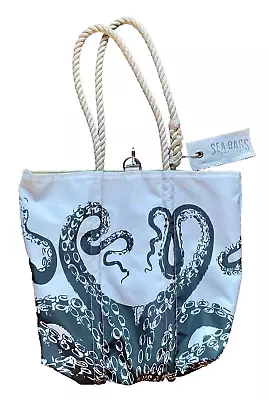 Sea Bags Maine Octopus Medium Tote: Top Clasp Hemp Handles Origin Species Lining • $124.99