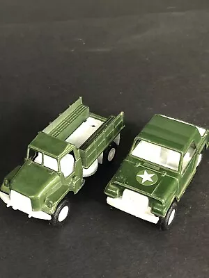 Vintage Tootsie Toy Army Truck Deuce 1/2 Ton & JEEPSTER / 1970'S(3736) • $9.95