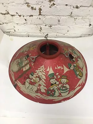$199 • Buy Vintage 1950's Tin Litho COLORAMIC Snowmen Merry Christmas Tree Stand