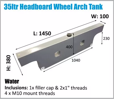 $304 • Buy Hilux Dual Cab Ute Wheel Arch Water Tank Headboard 35L 4x4 4WD Styleside 