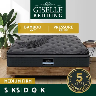 $256.95 • Buy Giselle Mattress Queen Double King Single Bed Pocket Spring Foam Bamboo 34cm