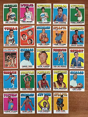 Vintage 1971-1972 Topps Basketball Card Lot Nba Aba 24 Different - Mid Grade • $35