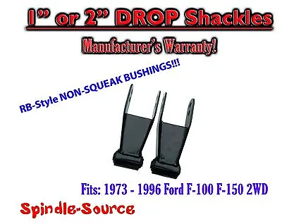 1 / 2  Rear Lowering Drop Shackles SET 2WD RB Bushings FOR 1973 - 1996 Ford F150 • $37.17