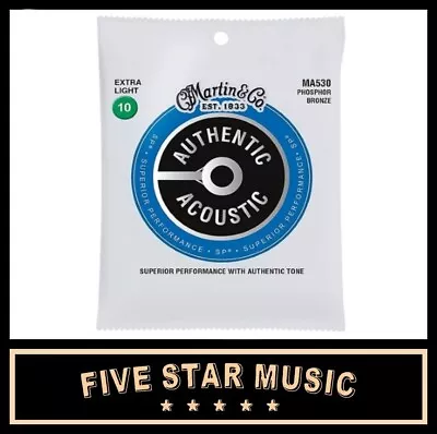 Martin Authentic Sp Acoustic Strings Phosphor Bronze 10-47 1 Set Ma530 • $15.95