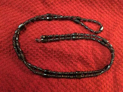 37 Inch Men's/ Women's Black Magnetite Magnetic  &  Black Bead Necklace  • $22.99