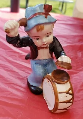 Swing Band Figurine Boy Drum Japan Ceramic Marching Cymbals Music Vintage  • $3.54