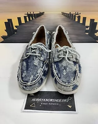 Polo Ralph Lauren Merton Distressed Denim Blue Boat Shoes Men’s Multiple Sizes • $69.99