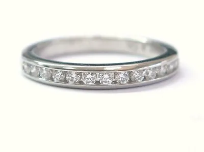 $2351.86 • Buy Tiffany & Co Platinum Diamond Channel Set Band Ring Size 4.5 2.3mm