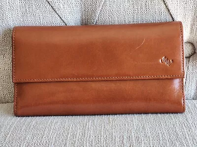 Monsac Vintage Tri-Fold Leather Wallet Brown Pecan With Checkbook • $18