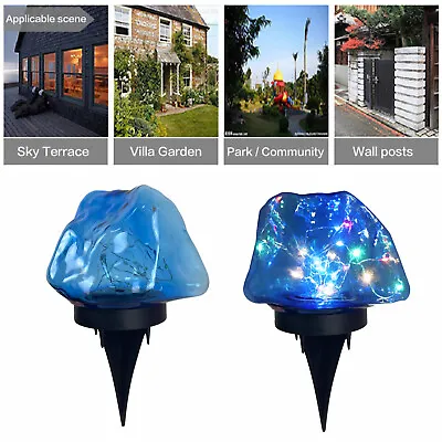 Solar Spot Lights LED Colour Changing Projection Stake Garden Light Outdoor Lamp • £8.88