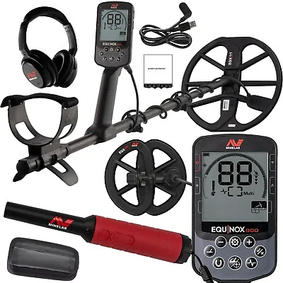 Minelab EQUINOX 900 Multi-IQ Metal Detector With 11  & 6  Coils And Pro-Find 40 • $1148