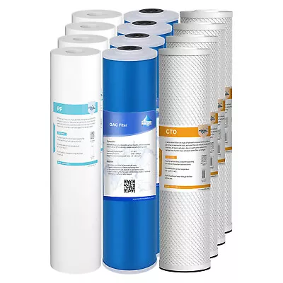 3-Stage 20 X4.5  PP GAC CTO Carbon Block Water Filter Whole House Cartridges Set • $25.79