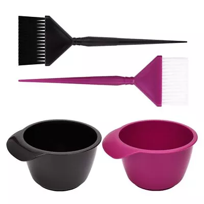 Hair Colouring Brush And Bowl Set Bleaching Dye Kit Salon Beauty Comb Tint 2pcs✅ • £6.29