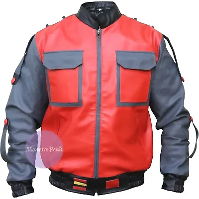 Marty McFly 2 Leather Jacket BTTF Part Ll Back To The Future Michael J.Fox  • $48.50