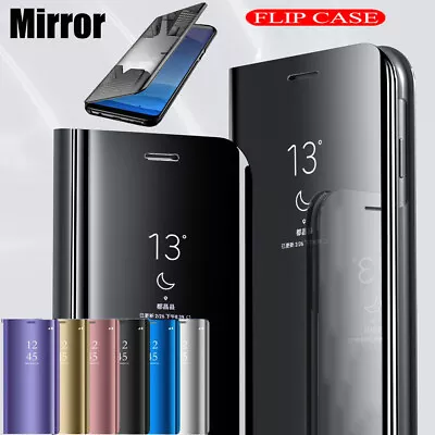 Flip Case For Huawei P20 P30 P40 Pro Lite Leather Smart Mirror View Stand Cover • £4.79