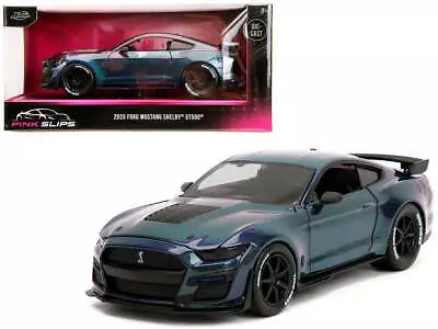 Jada Pink Slips 2020 Ford Mustang Shelby Gt 500 1/24 Diecast Blue Model 34894 • $15.90