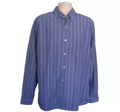 Converse ONE-STAR Men's Long Sleeve Shirt XL XLarge Blue Striped Button Up • $11.98