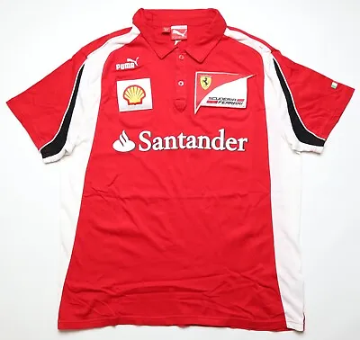 Ferrari 2011 Racing Team Crew Pit Polo Shirt Jersey Puma Alonso Massa F1 Men's L • $69.99