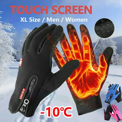 Winter Goves Men Women Waterproof Skiing Gloves Work Running Thermal Touchscreen • £5.57