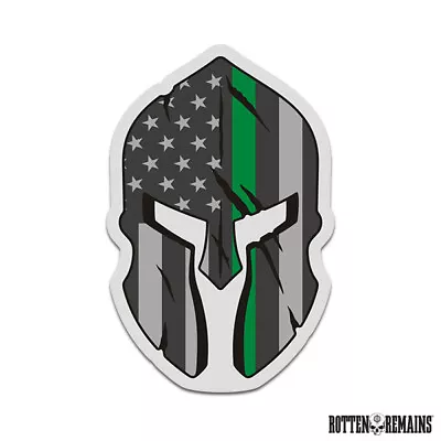 American Thin Green Line Spartan Sticker Decal Vinyl Military USA Flag V3 M1r • $5.97