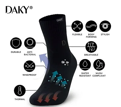 Wudhu Socks (masah) Compliant & Waterproof Performance Wudu Socks Daky Original • £21.99