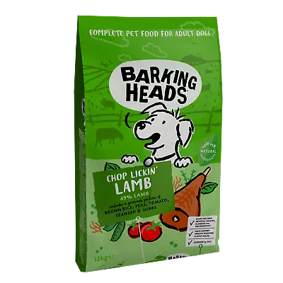 £73.96 • Buy Barking Heads Chop Lickin' Lamb Dry Dog Food - 12kg