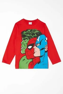 Boys Marvel Long Sleeved T - Shirt Age 4 - 5 Years New • £9