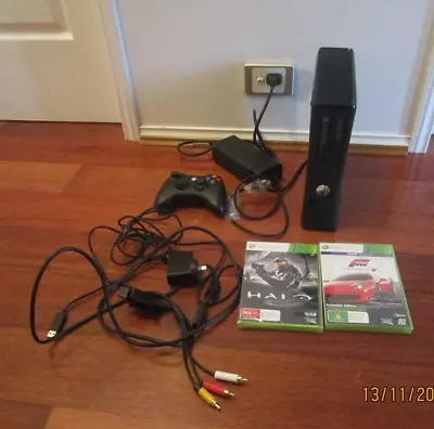 Xbox 360 Slim Console-2 New Games-1 Controller-kinect Sensor & Cords..free Post. • $180