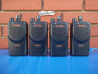 4 Motorola Mag One Bpr40 1/4w 8/16ch 450-470mhz Two Way Radios W/chargers + Ants • $244