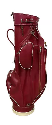 Vintage Wilson Country Club Red Golf Club Bag Made In USA RARE RED LEATHER COLOR • $126.69