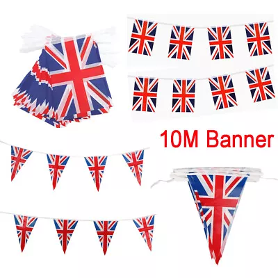 33FT Union Jack Hand Flag Bunting British Street Party Decorations Coronation  • £3.99